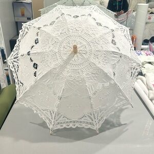 White wedding umbrella